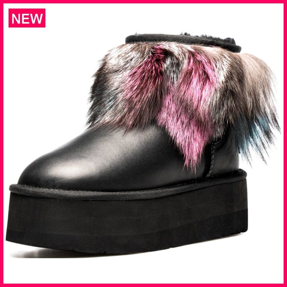 Womens Winter Snow Boots Thermal Fur Lined Ankle Boots Slip On